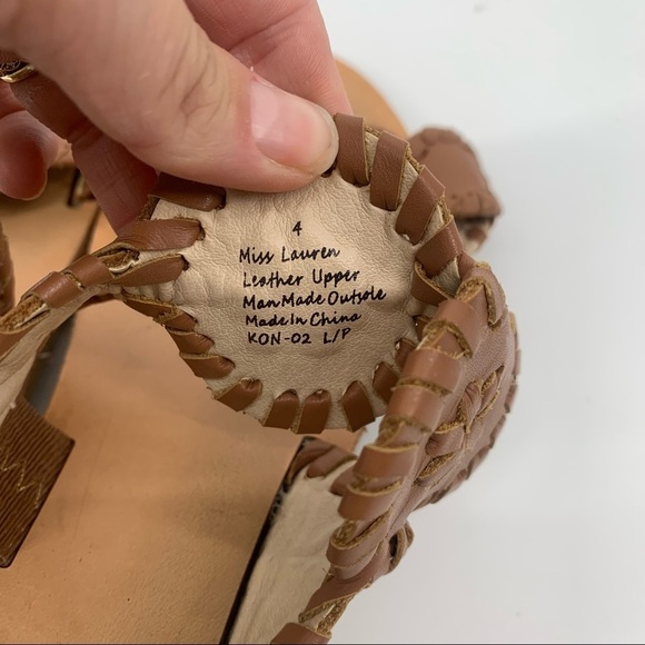 Jack Rogers Brown Leather Sandals Kids 4 Women's 6 - Picture 3 of 4